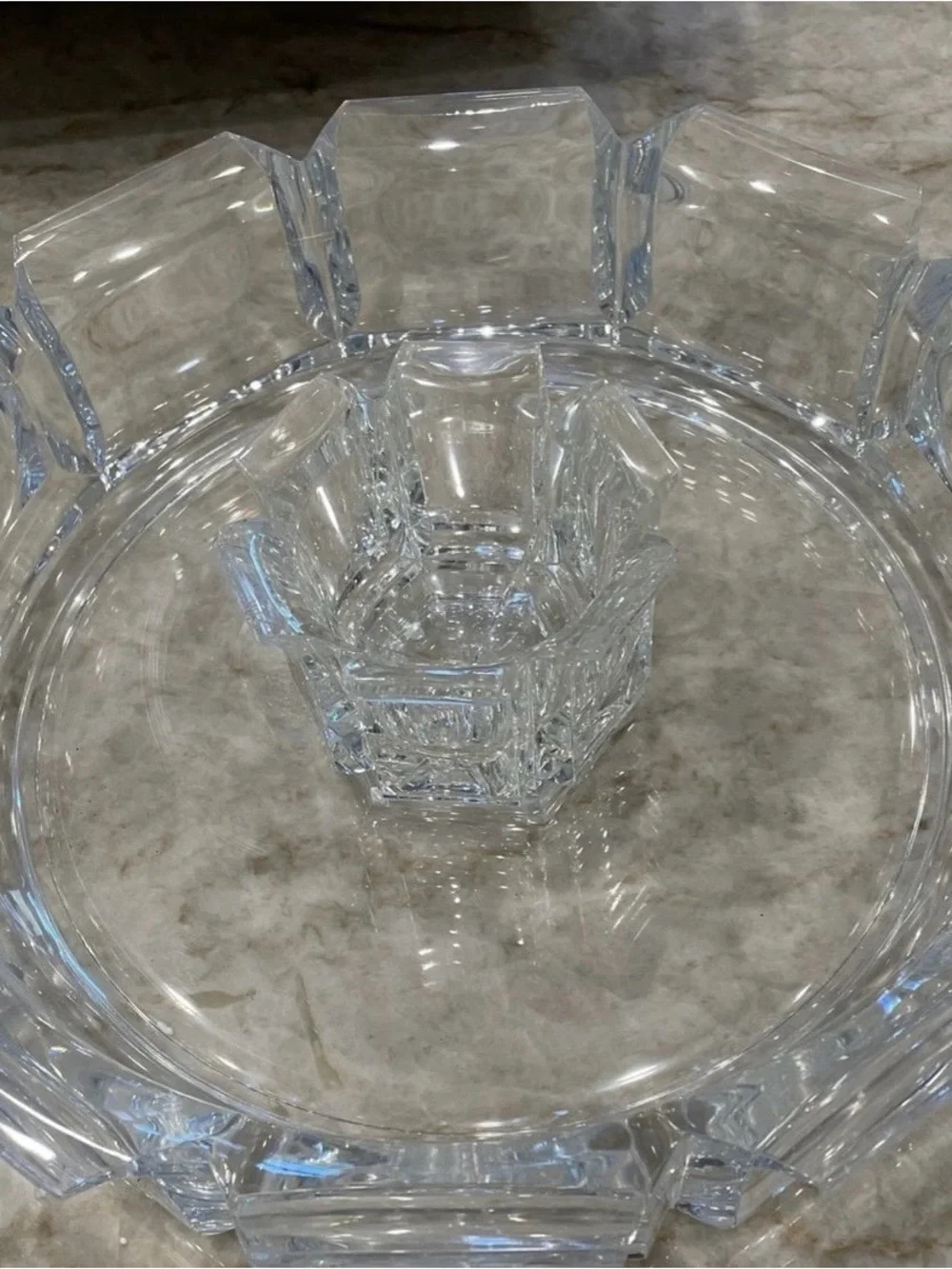 Regal Chip 'N Dip Clear Lucite Serving Bowl